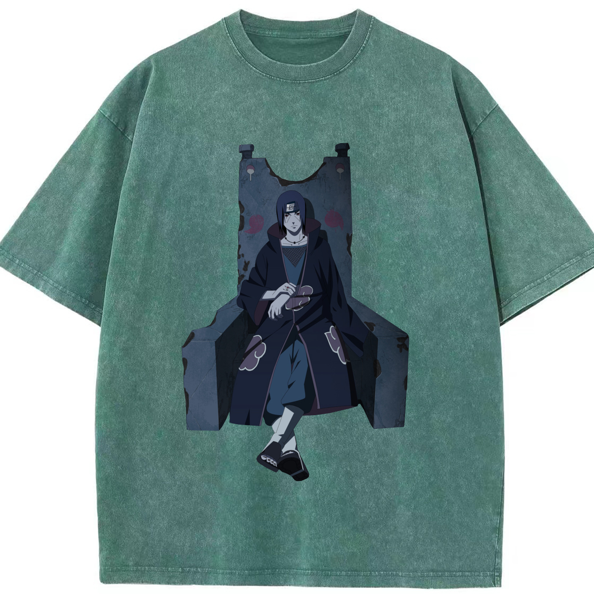 （画像用） NARUTO -ナルト- うちは イタチ Uchiha Itachi 綿100% ヴィンテージ風 半袖Tシャツ（フロントプリント）